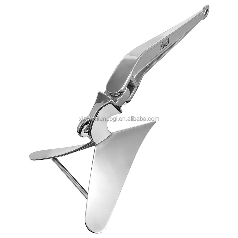 316 Stainless Steel Marine Hardware Mirror Polished Boat Plough Anchor Little Dolphin Yacht